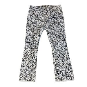 NWT Vineyard Vines Jamie High Rise Kick Flare Leopard Print Corduroy Jeans - 30